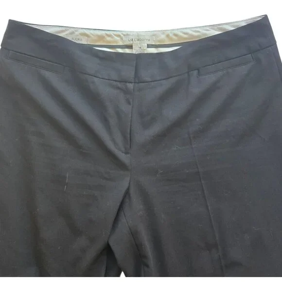 Liz Claiborne Black Straight Leg Dress Pants Size 14 Audra Style - Picture 5 of 8